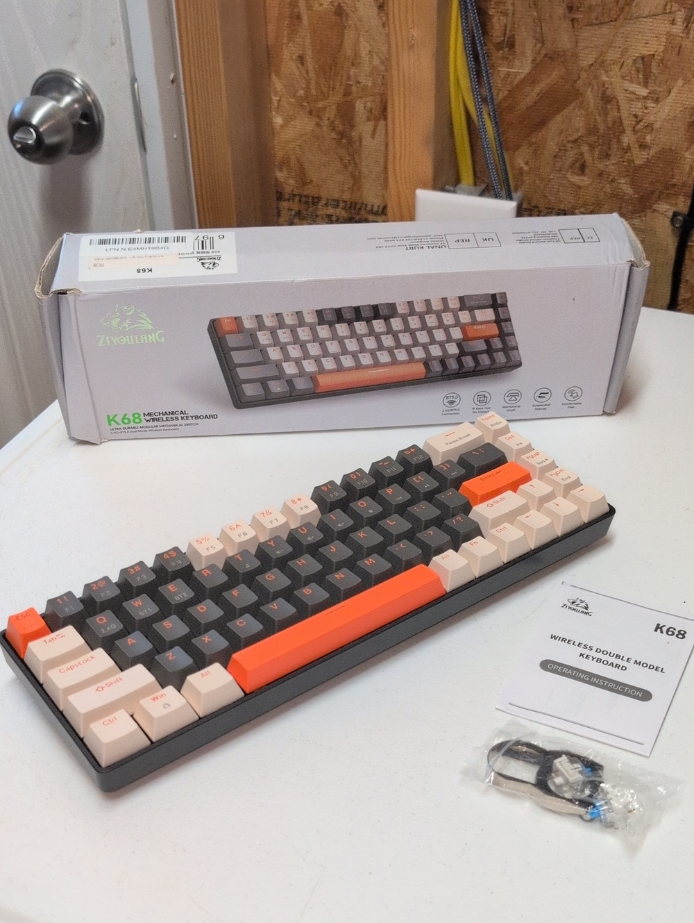 K68 Wireless Double Model Keyboard - ZIYOU LANG Manual Included.  (95)